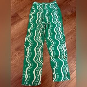 New Look Green and White Patterned Pants
